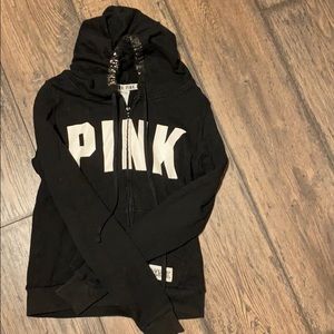 Pink zip up sweater